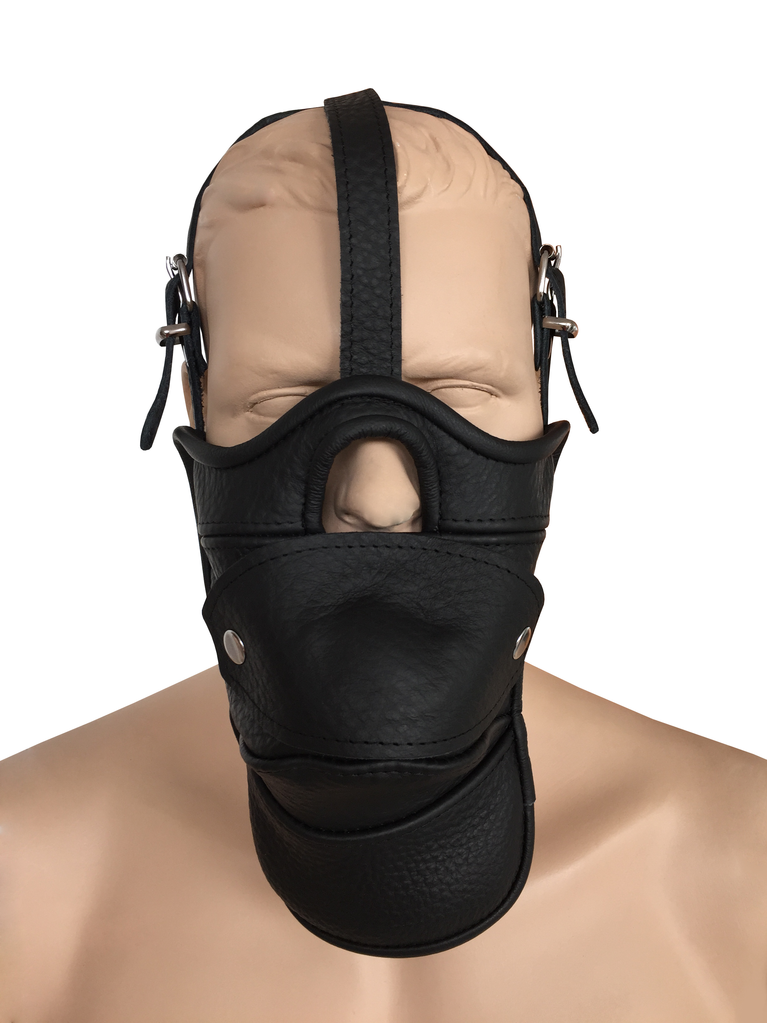 Maske mit Öffnung und abknüpfbarem Mundknebel