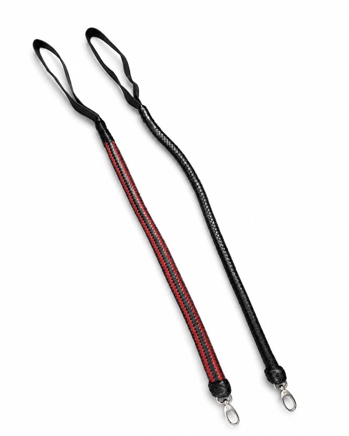 "Dual-Lead" Leder-Peitsche in schwarz, auch als Führleine nutzbar!