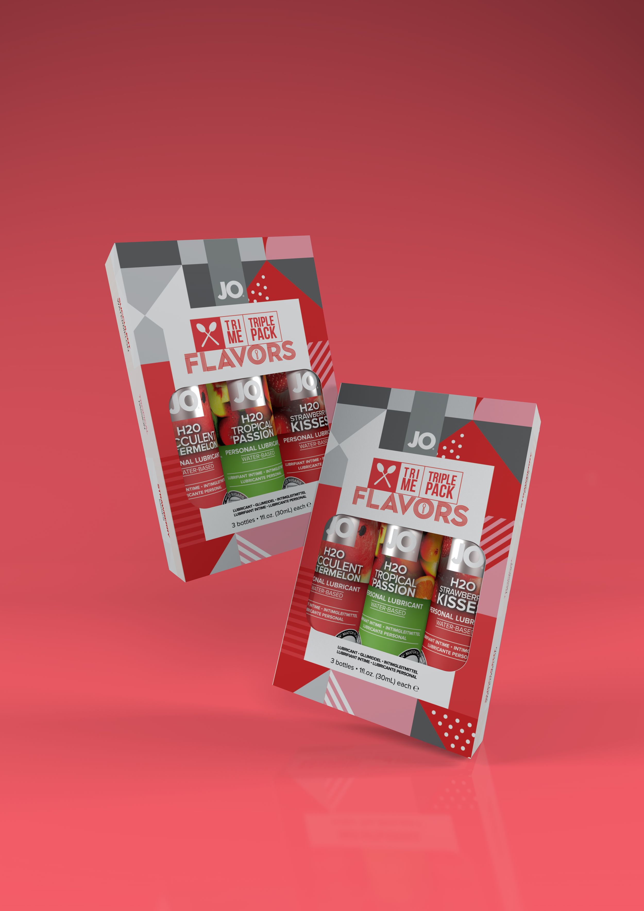 Aromatisierte Gleitmittel-Sets mit drei Sorten – System JO